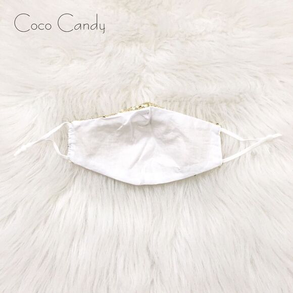 🆕Luxury Gold Sequin Face Mask - Picture 10 of 11